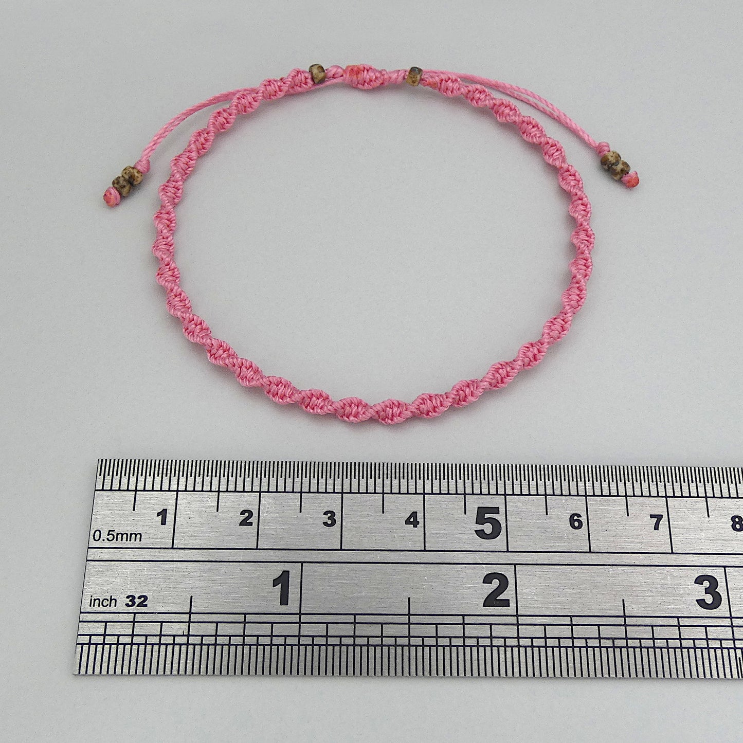 Baby Pink Macramé Bracelet – Handmade Spiral Braided Bracelet, Soft Pastel Boho Gift, Adjustable Jewellery for Her UK