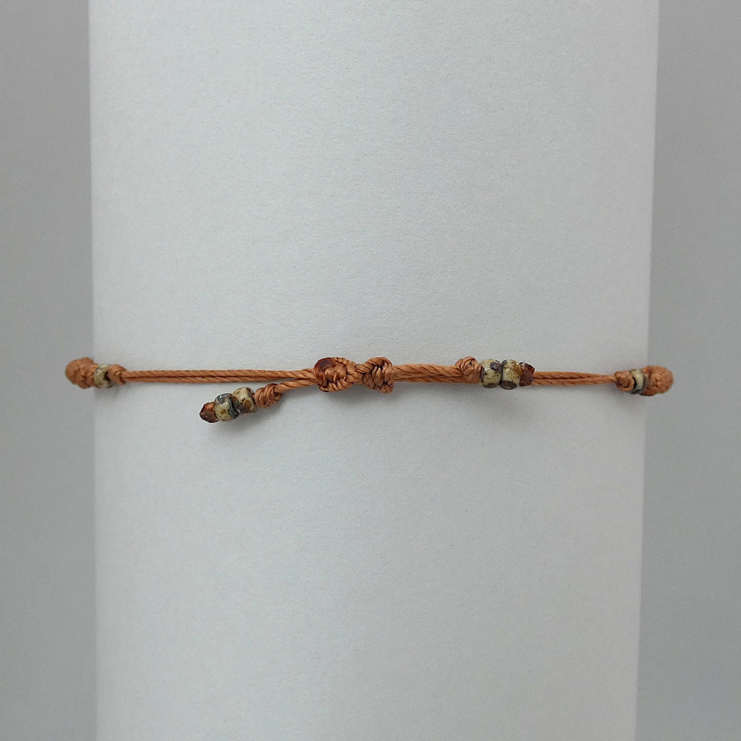 Copper Brown Macramé Bracelet – Handmade Spiral Braided Bracelet, Earthy Boho Jewellery, Adjustable Gift from Cornwall UK