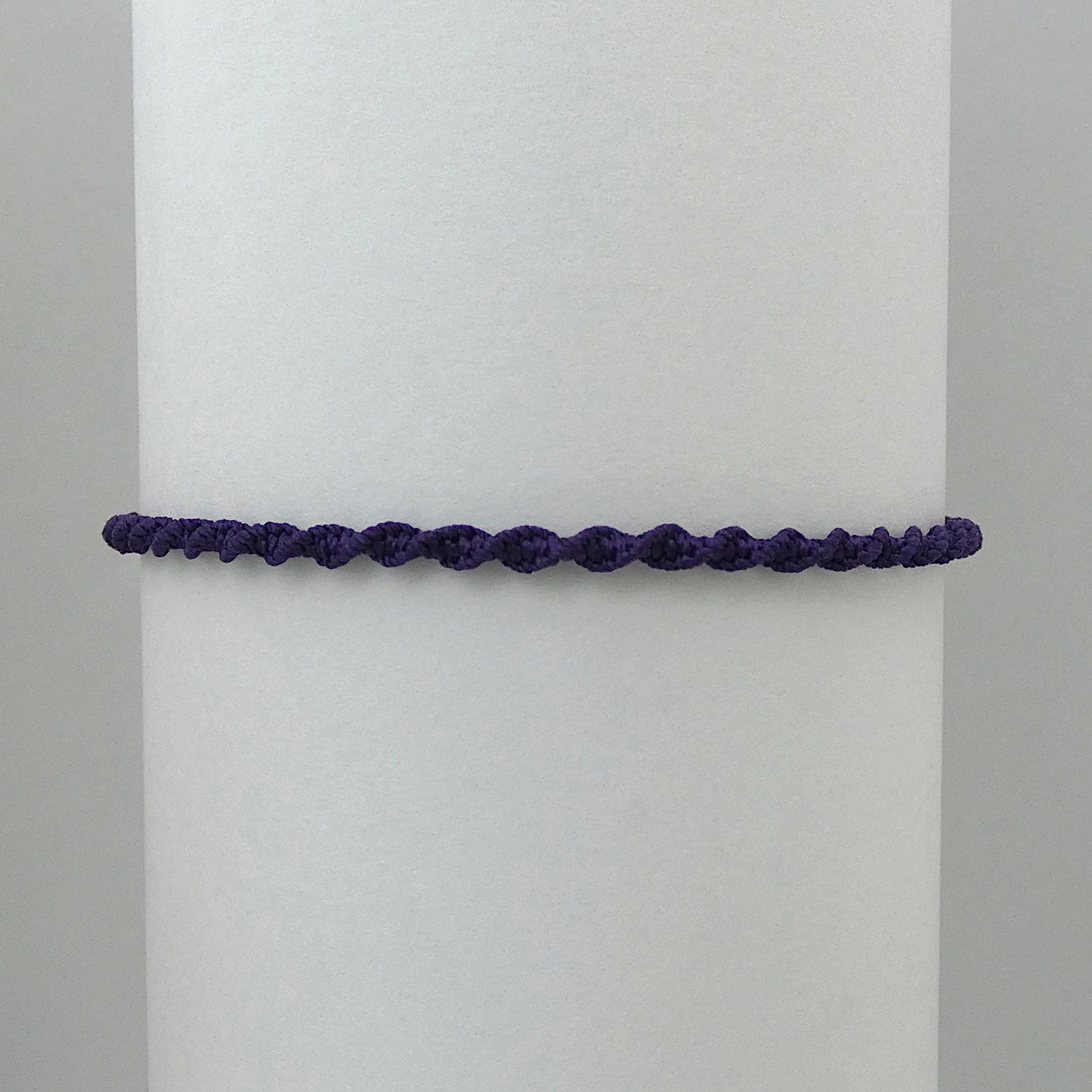 Dark Purple Macramé Bracelet – Handmade Spiral Braided Bracelet, Deep Boho Jewellery, Adjustable Cord Gift for Women UK