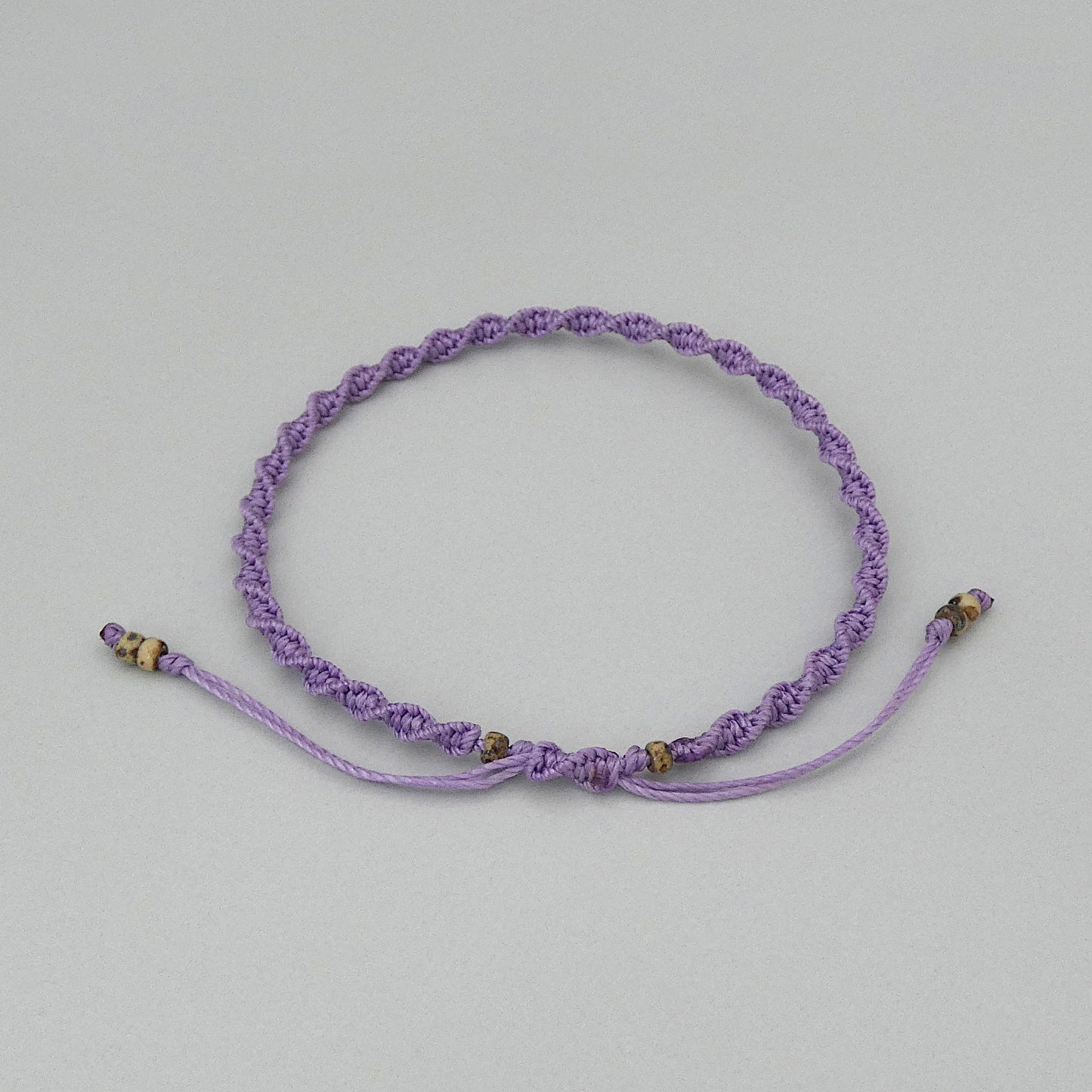 Orchid Purple Macramé Bracelet – Handmade Spiral Bracelet for Women, Soft Boho Jewellery, Adjustable Gift UK