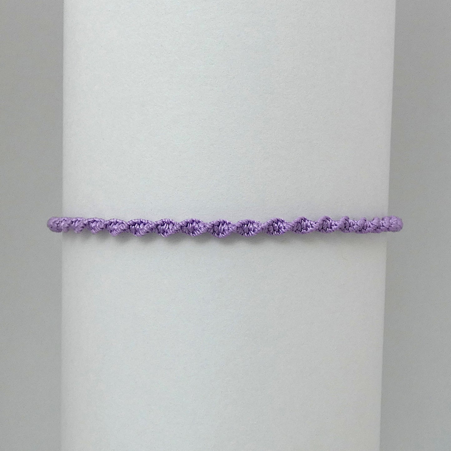 Orchid Purple Macramé Bracelet – Handmade Spiral Bracelet for Women, Soft Boho Jewellery, Adjustable Gift UK