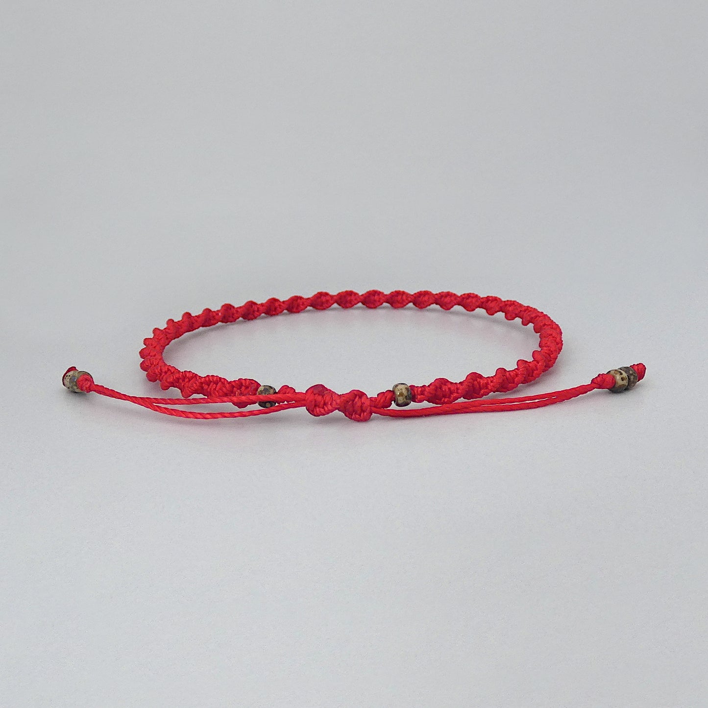 Bright Red Macramé Bracelet – Handmade Spiral Knot Bracelet, Bold Boho Gift, Adjustable Jewellery UK