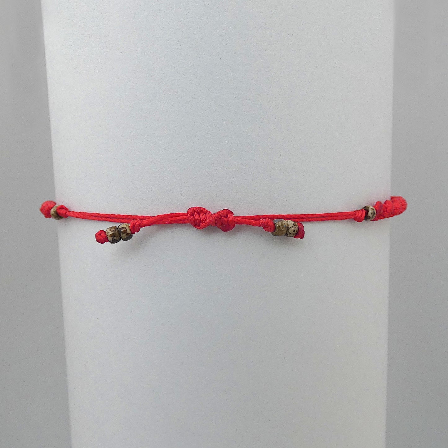 Bright Red Macramé Bracelet – Handmade Spiral Knot Bracelet, Bold Boho Gift, Adjustable Jewellery UK