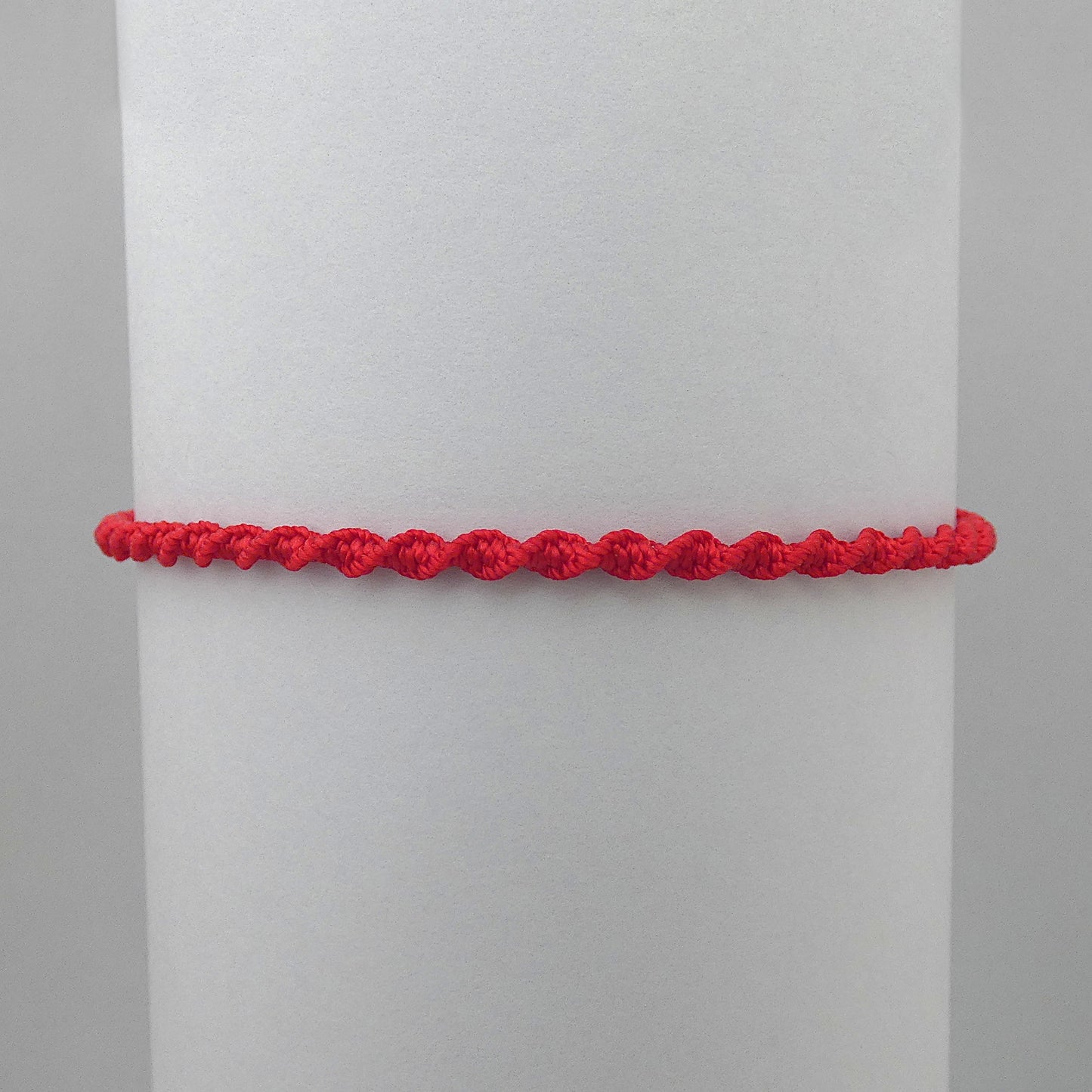 Bright Red Macramé Bracelet – Handmade Spiral Knot Bracelet, Bold Boho Gift, Adjustable Jewellery UK