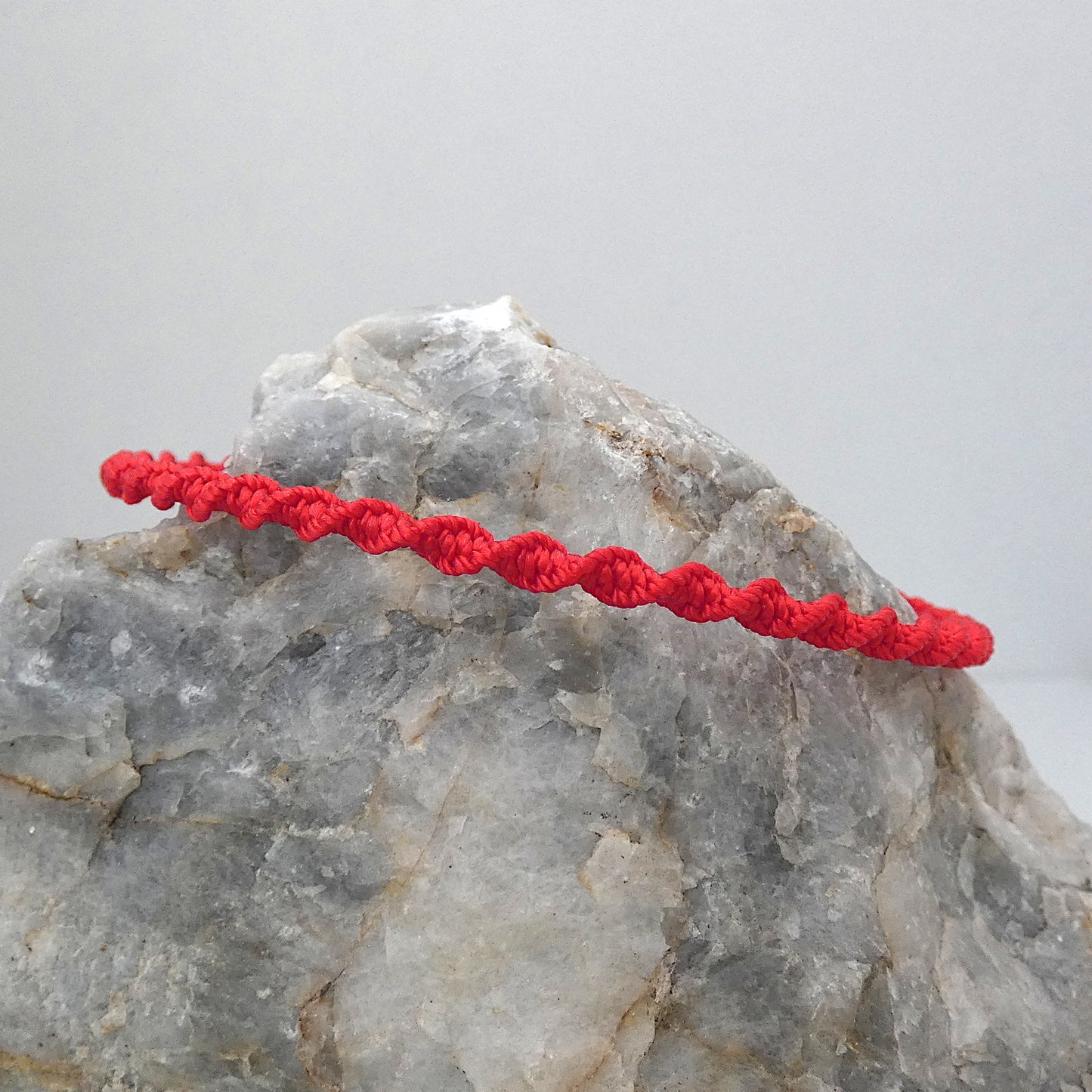 Bright Red Macramé Bracelet – Handmade Spiral Knot Bracelet, Bold Boho Gift, Adjustable Jewellery UK
