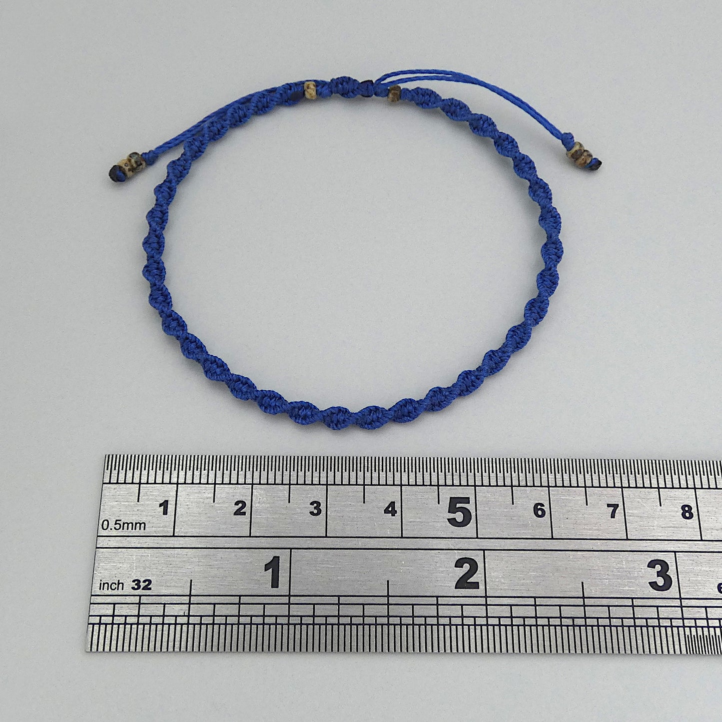 Royal Blue Macramé Bracelet – Handmade Spiral Braided Bracelet for Women, Ocean-Inspired Boho Jewellery, Adjustable Gift from Cornwall