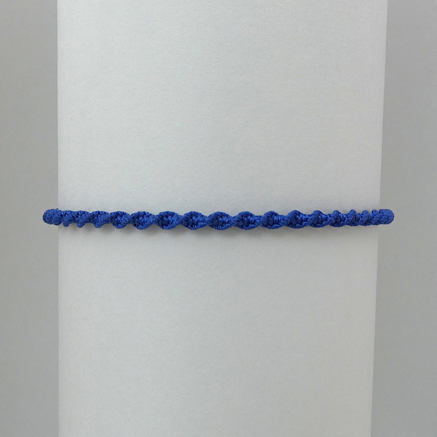 Royal Blue Macramé Bracelet – Handmade Spiral Braided Bracelet for Women, Ocean-Inspired Boho Jewellery, Adjustable Gift from Cornwall