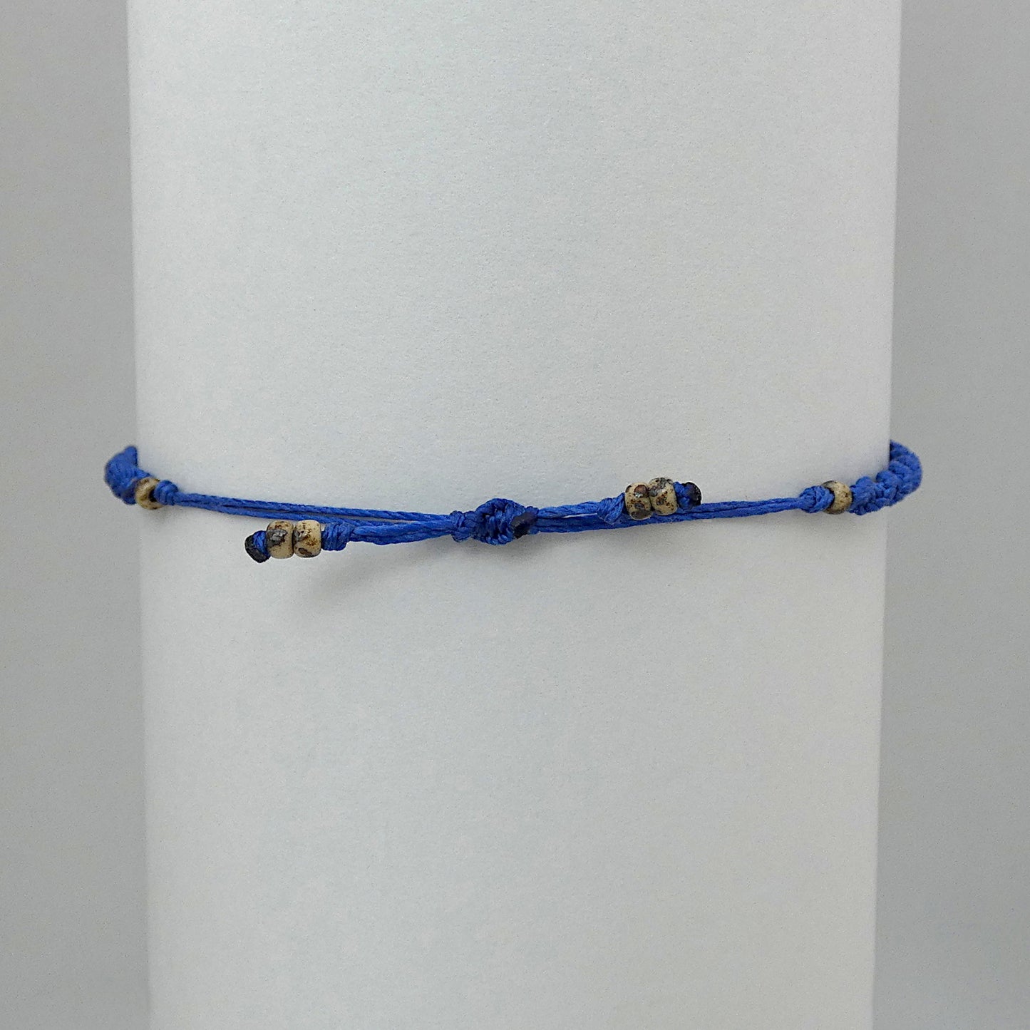 Royal Blue Macramé Bracelet – Handmade Spiral Braided Bracelet for Women, Ocean-Inspired Boho Jewellery, Adjustable Gift from Cornwall