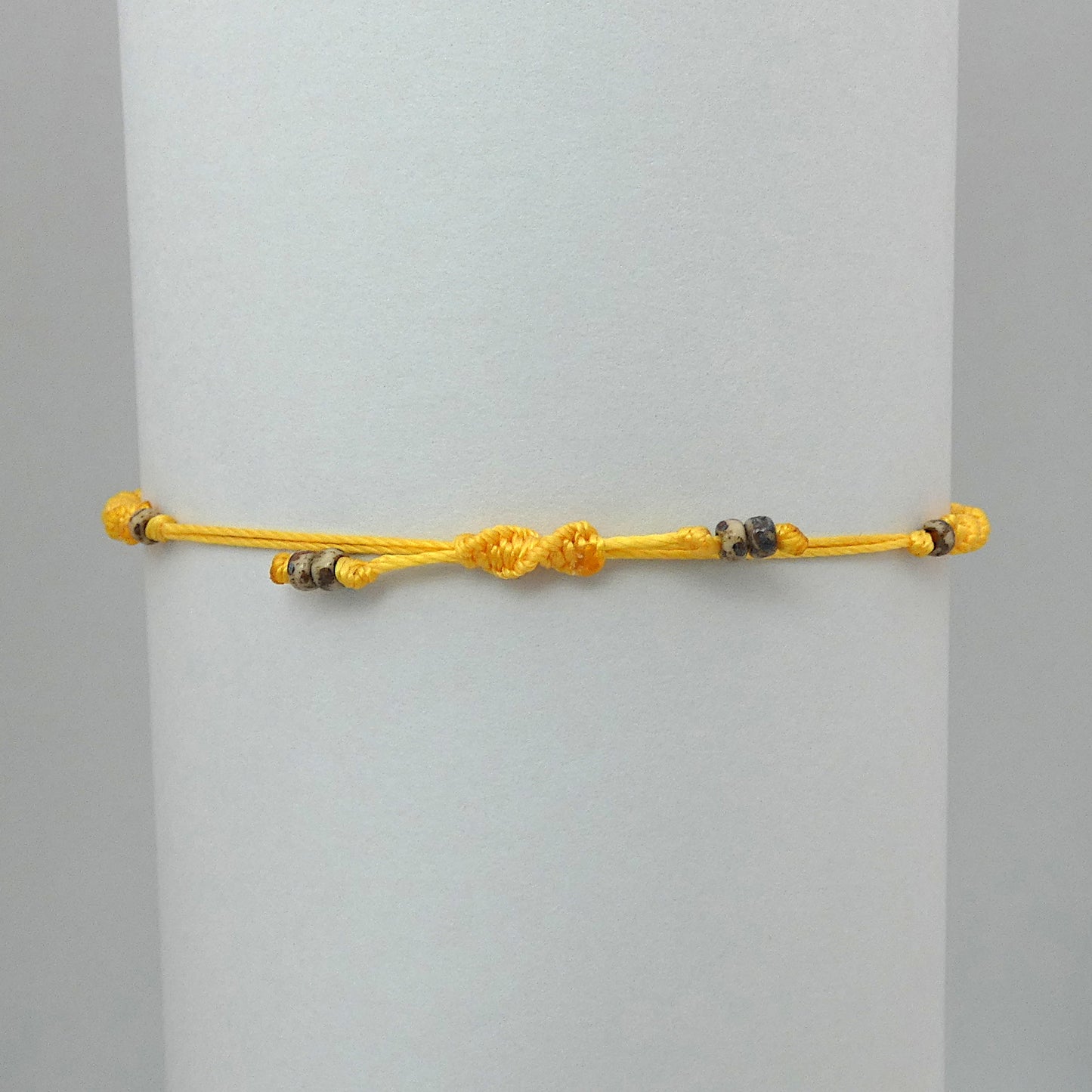 Sunflower Yellow Macramé Bracelet – Handmade Spiral Bracelet for Women, Bright Boho Jewellery, Adjustable Gift Made in UK