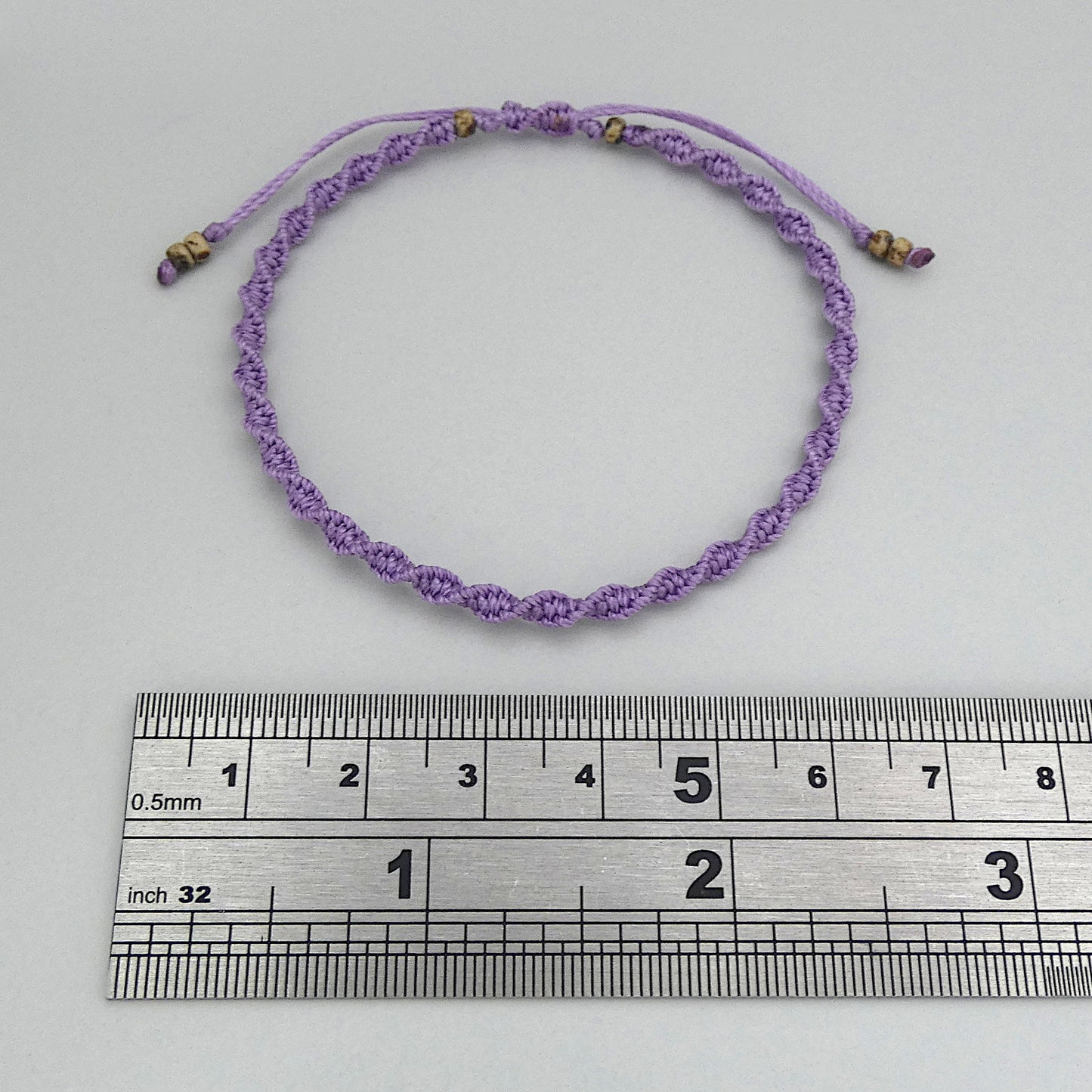 Orchid Purple Macramé Bracelet – Handmade Spiral Bracelet for Women, Soft Boho Jewellery, Adjustable Gift UK