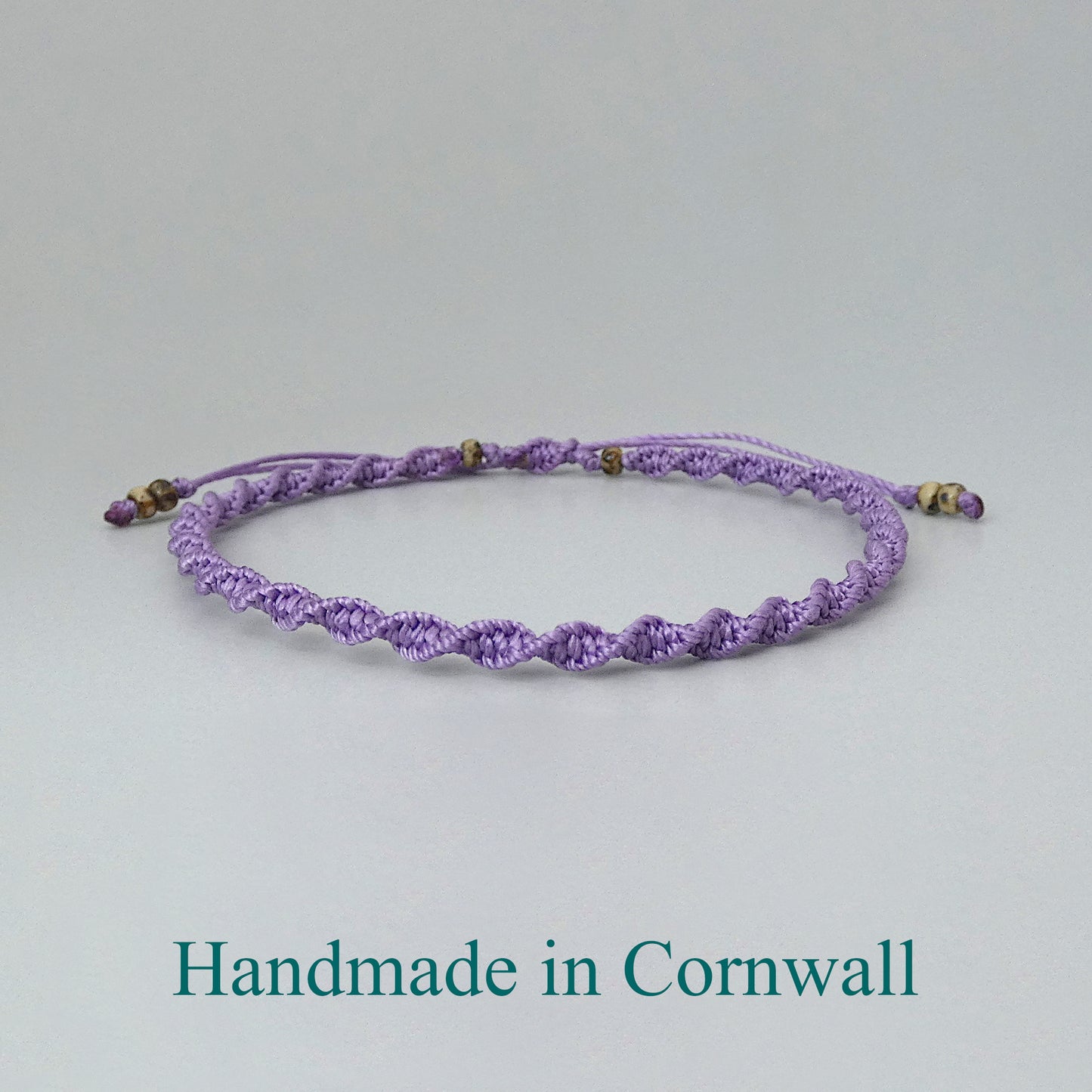 Orchid Purple Macramé Bracelet – Handmade Spiral Bracelet for Women, Soft Boho Jewellery, Adjustable Gift UK