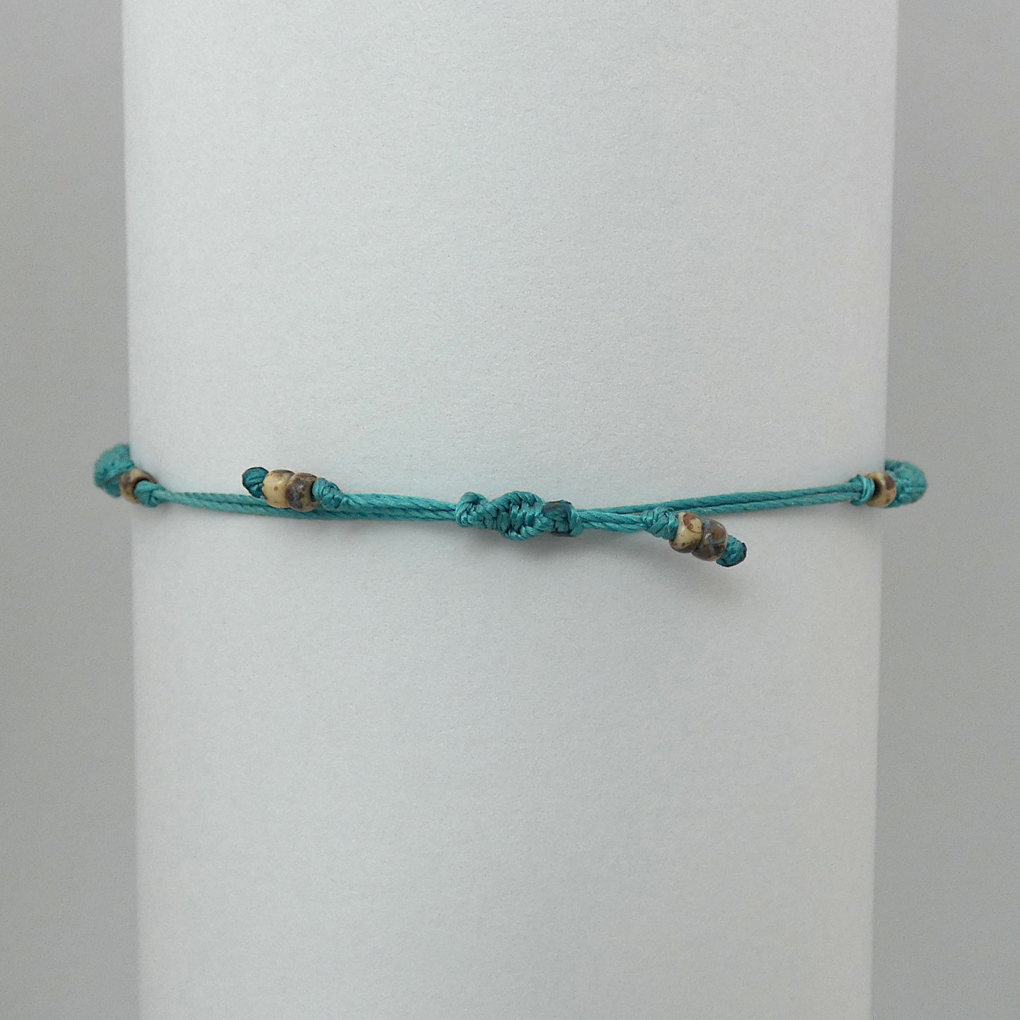 Teal Green Macramé Bracelet – Handmade Spiral Bracelet for Women, Coastal Boho Style, Adjustable Jewellery UK